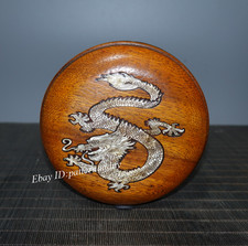 Old Collection Ornaments Inlaid with Auspicious Dragon Colored Shell Jewelry Box