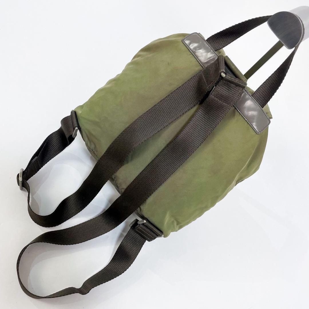 PRADA Backpack with Triangle Logo Plate, Nylon, K… - image 8