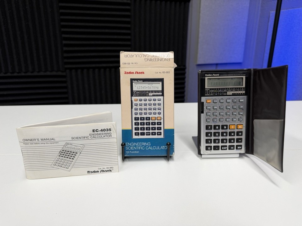 Vintage Radio Shack EC-4035 Scientific Calculator 65-983 Box Manual Case Tested