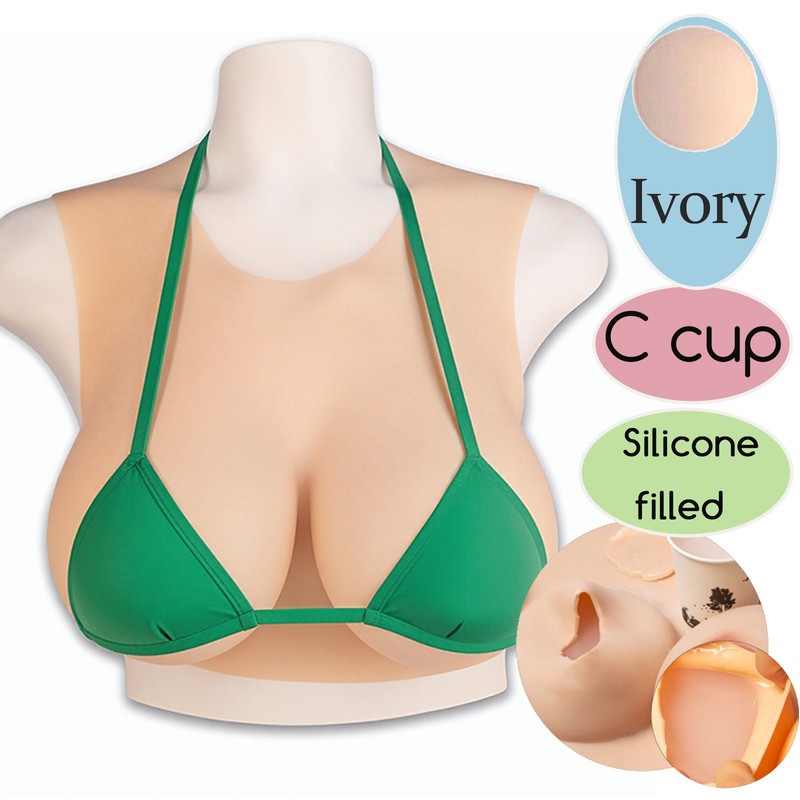 C Cup Silicone Filled Silicone Breast Forms Breast Plate Realistic Fake Boobs