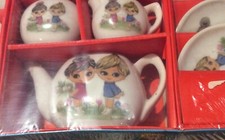 Sonsco Childs Vintage Toy China Tea Set 23 Pieces Big Eyed Girls Japan