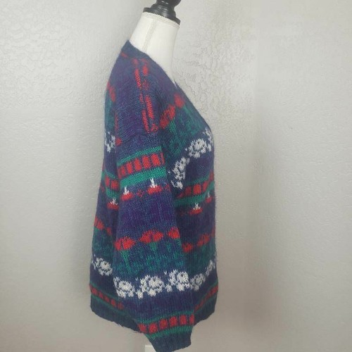 Paris Sport Club Mohair Blend Cardigan Sweater Multicolor Size Medium - Picture 6 of 9