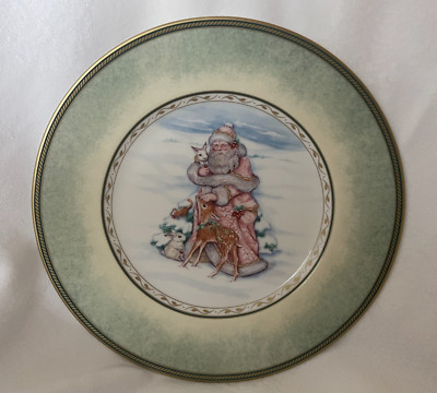 Retired!  Fitz & Floyd WINTER HOLIDAY - SANTA PORTRAIT Salad Plate - Mult avail