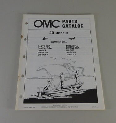 Teilekatalog Johnson Evinrude Outboards 40 Commercial Models Stand 9/1983