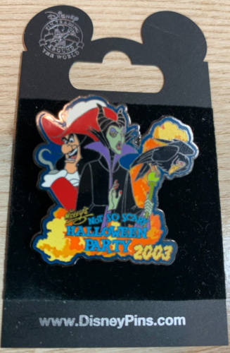 Disney Maleficent, Captain Hook 2003 Mickey's Scary Halloween Party LE 2000 Pin - Picture 1 of 2