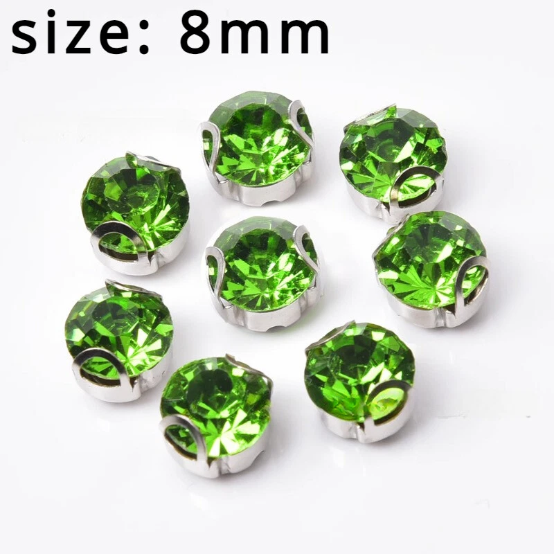 100X Crystal Beads Glass Glitter Sew on Material for Jewellery Shoes Decor DIY - Image 4 of 4
