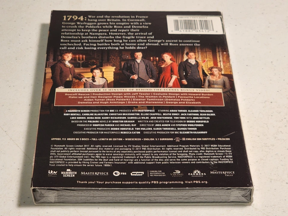 POLDARK Complete Third Season DVD NEW SEALED! W/ Slipcase - Image 2 of 3