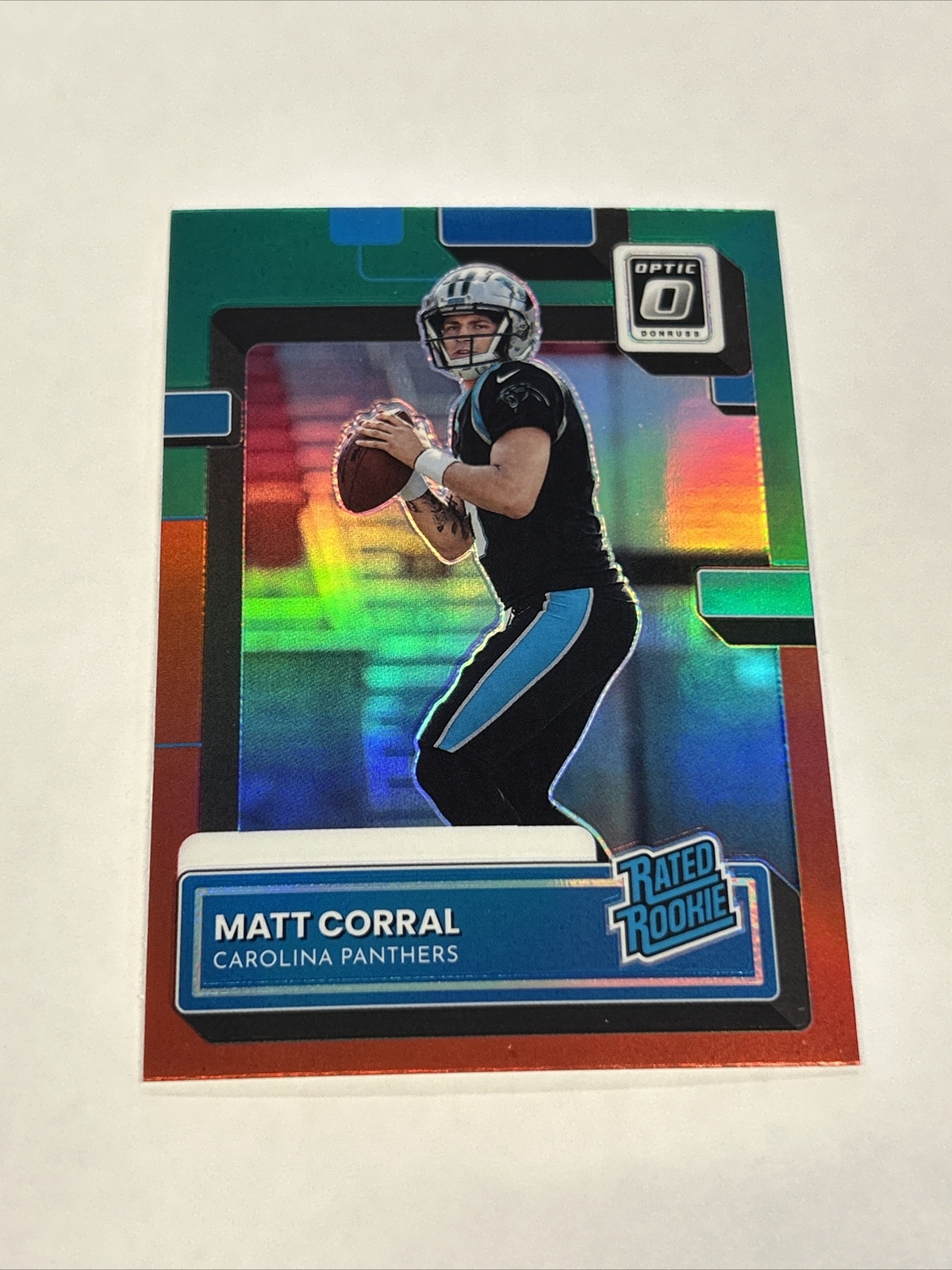 2022 Donruss Rated Rookie Optic Matt Corral Preview Red Green Prizm RC #P-302