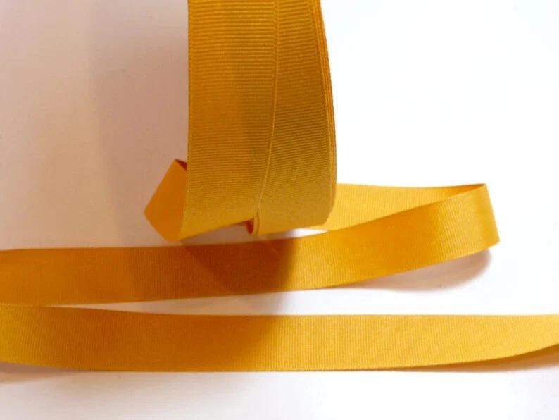 Gold Yellow Grosgrain Ribbon 7/8 inch wide x 10 yards Crafts Cheer Offray B3 - Image 3 of 4