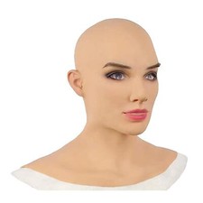 Latex Female Realistic Face Mask Halloween Fancy Silicone Crossdresser Mask Cosp