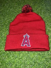 California Angels Pom Red Vintage Cuff Knit Hat by Drew Pearson Marketing
