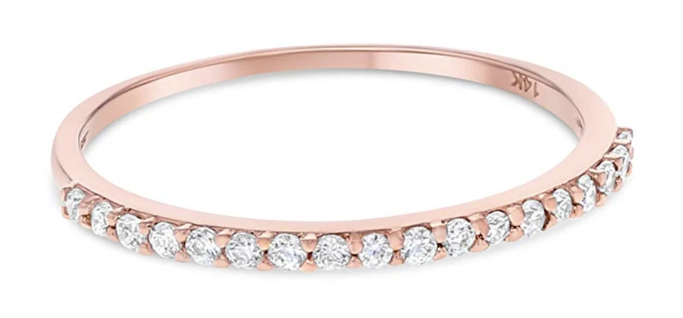 0.40 Ct Real 14k Rose Gold Created Diamond Engagement Wedding Anniversary Ring - Image 4 of 4