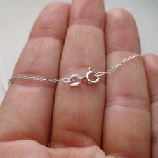 1mm Cable Chain Necklace 925 Sterling Silver - Italy Italian 16" 18" 20"