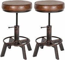 2er Set Sitzhocker Destin Kunstlederbezug Barhocker h&ouml;henverstellbar gepolstert