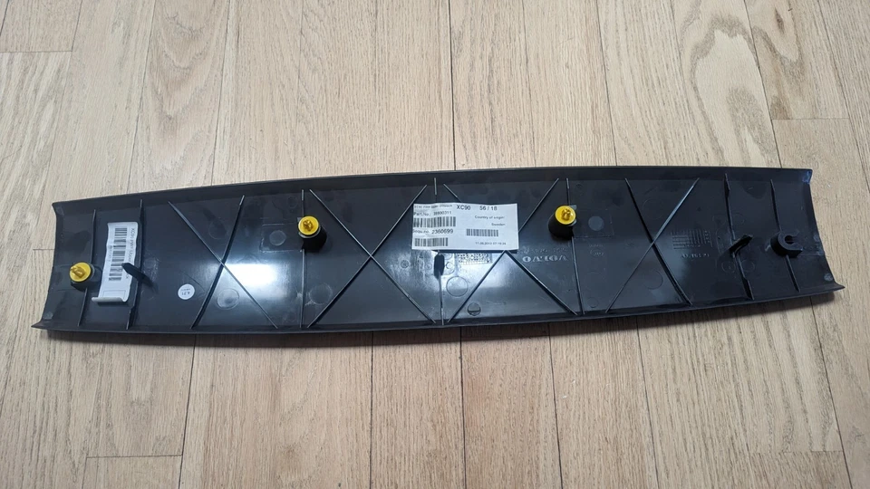 2007-2014 Volvo XC90 Upper Trunk Liftgate Lid Trim Cover 3 Piece Set Off Black - Image 2 of 4