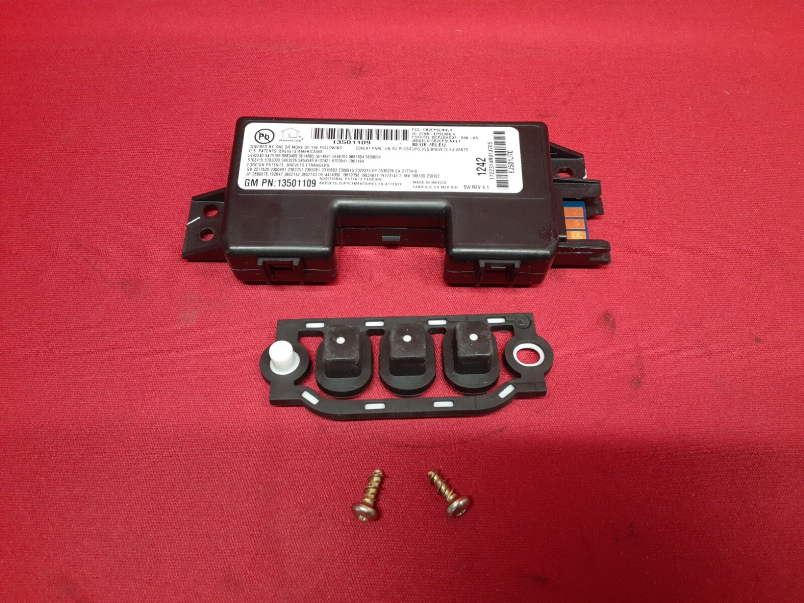 2010 - 2016 Buick Chevy Roof Console Map Light Garage Opener Module 13501109