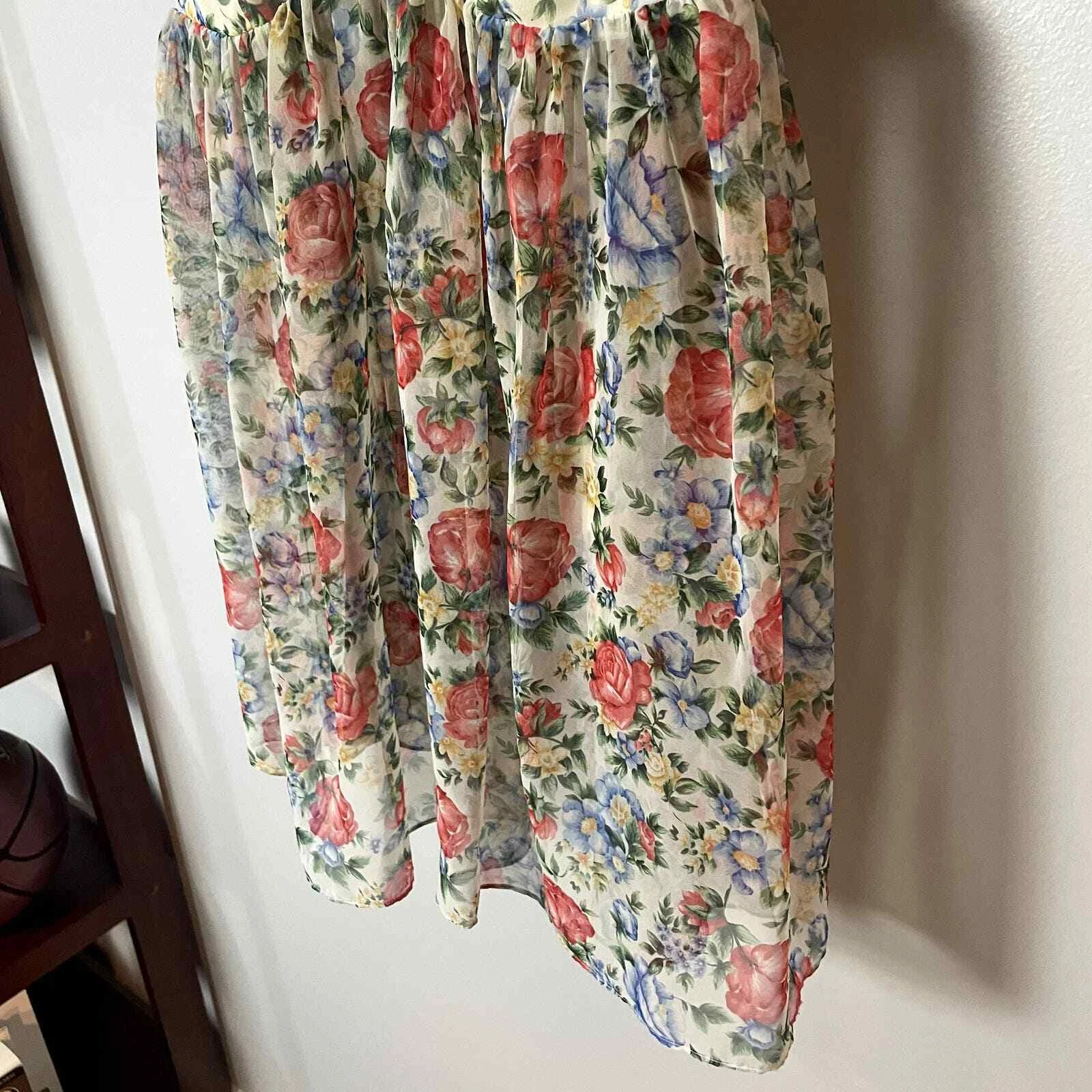 UNDERCOVER Mini Abito Slip Vintage Victoria’s Secret Trasparente Floreale Lingerie Babydoll Taglia S