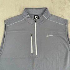FootJoy Golf 1/4 Zip Vest Men XL Grey Performance Pullover Corp Logo Lhoist NWOT