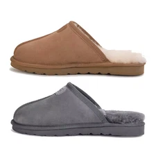 UGG Slippers Water-Resistant Men Premium Australia Sheepskin Wool Scuff Non-slip