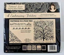 Tattered Lace~PARTRIDGE IN A PEAR TREE~4 Embossing Folders~Stephanie Weightman