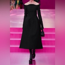 Valentino Garavani Bow Off-The-Shoulder Crepe Midi Dress