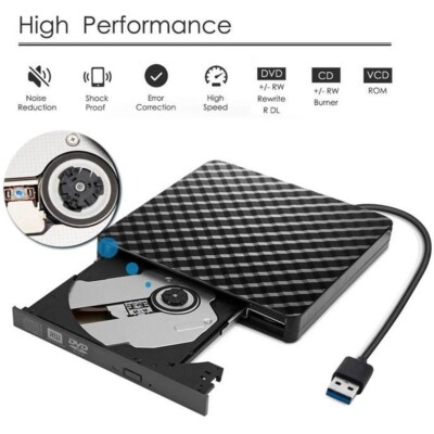 Brenner Externes DVD-Laufwerk USB 3.0 High Speed CD/DVD-RW Laufwerk