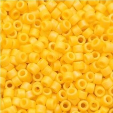 Miyuki Delica Seed Beads 11/0 Matte Opaque Canary Yellow AB 7GM-Tube DB1592 