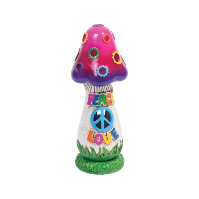 11'' Mushroom Peace Love Incense Burner Tower Handmade
