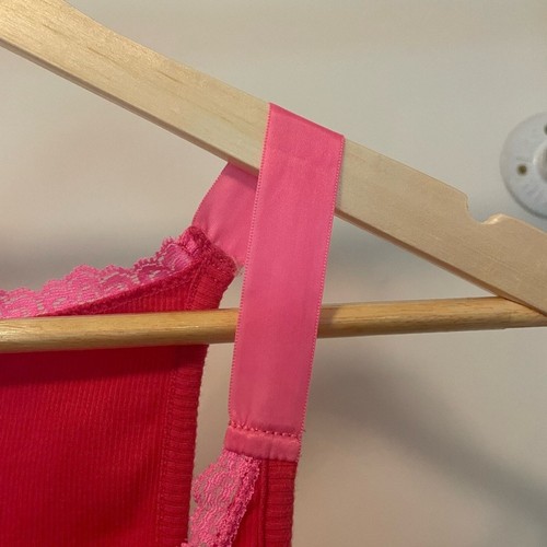 Vintage Betsey Johnson Ribbon Garter Ruffle Ribbed Bow Tank - Picture 7 of 10