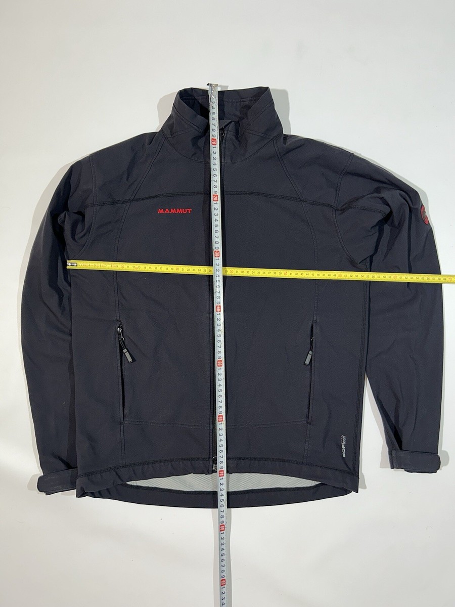 Mammut Jacket Shell Zip Black Ski Mountain Men Logo Softech Size M