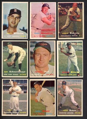 1957 TOPPS SET LOT 263 DIFF MID GRADE ROBERTS MINOSO WILHELM 494385 (KYCARDS)