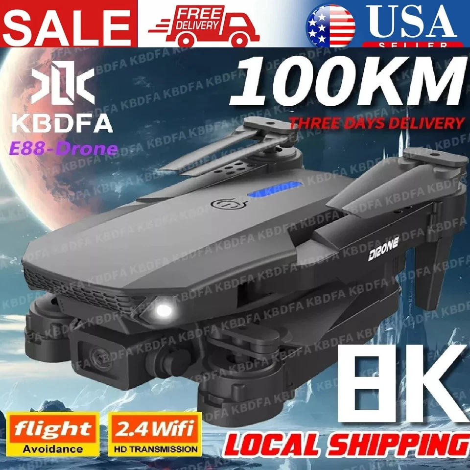 2024 New E88 Pro WIFI FPV Drone Wide Angle HD 4K Camera Height Hold RC lowest pr - Image 2 of 4