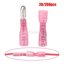 Heat Shrink Bullet Wire Connectors 22-18AWG Male Female Crimp Terminals Red