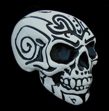 AWESOME 3D TRIBAL SKULL BELT BUCKLE MOBTOWN US MADE NEW 