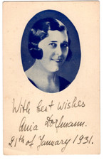 Ania Dorfmann Signed Card 1931 / Autographed Classical Pianist