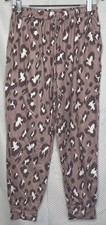 WOMEN'S JOGGER PANTS DRAWCORD WAIST LEOPARD PRINT SIZE MEDIUM