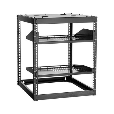 VEVOR 12U Open Frame Netzwerk-Rack 585mm Server-Rack 4 Pfosten mit Regalen