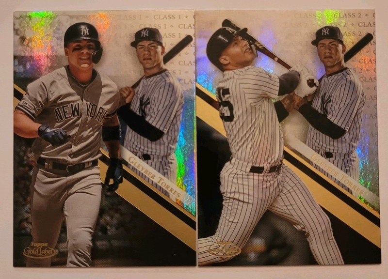 2019 Topps Gold Label Gleyber Torres 2 Card Lot Class 1 & 2 #46 New York Yankees