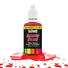 US Art Supply 1-Ounce Transparent Bright Red Airbrush Paint