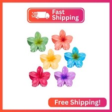 Kivzex Hawaiian Flower Hair Claw Clip for Women 6 PCS Plumeria Flower Hair Clips