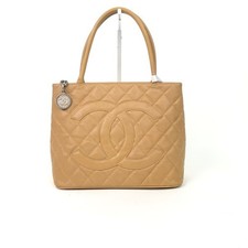 CHANEL Cowhide Bags Light Brown Handbag C1364237330