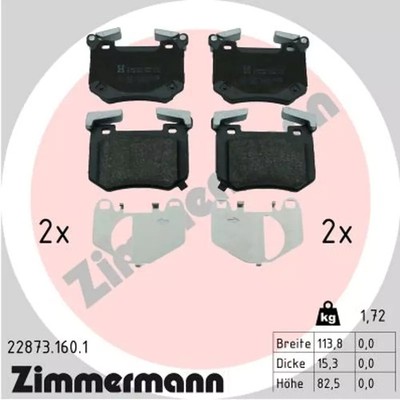 Bremsbelagsatz hinten ZIMMERMANN 22873.160.1 KIA STINGER 3.3 T-GDi