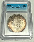 1888 toned gem BU Morgan U.S. silver dollar. ICG MS67. #lrd78