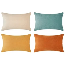 Decorative Throw Pillow Covers Cushion Cases, Set of 4 Soft Velvet Modern Des...