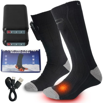 Beheizbare Thermosocken mit 4000mAh USB Akku Fußwärmer Heizsocken Unisex Winter