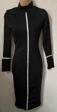 Size XS SHEIN black mix long sleeved smart Bodycon midi dress