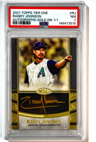 2021 Topps Tier One #RJ Randy Johnson Gold Ink Auto 1/1 PSA 7 NM Diamondbacks