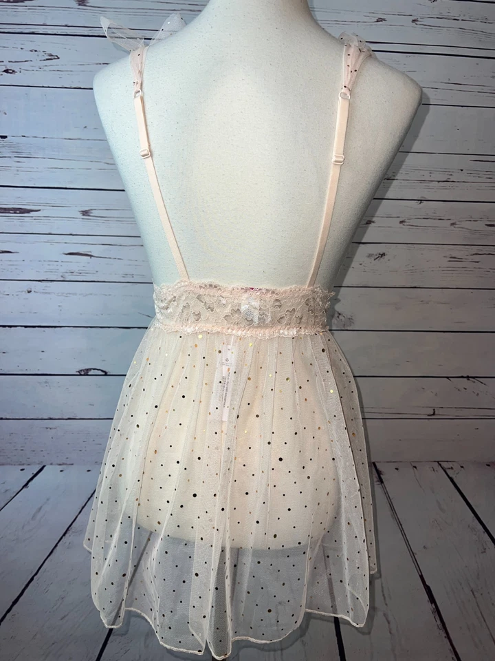 Adore Me Sheer Babydoll Top Y2K Fiesta Talla Pequeña Nuevo con Etiquetas Vestido Lencería Hada Años 90 Foto 2 de 4