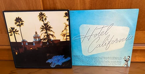 Eagles Hotel California vinyl record Asylum 7E 1084 1st  Press ultrasonic EX