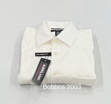 Kirkland Signature Men's Tailored Fit Non-Iron Dress Shirt, White, Size 15.5-34